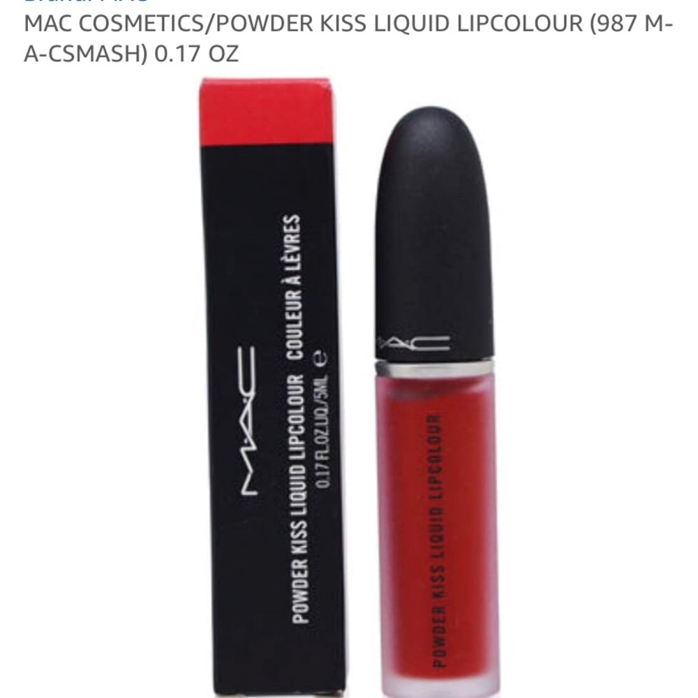MAC Cosmetics Powder Kiss Liquid Lipcolour — M.A.C.smash Red #987